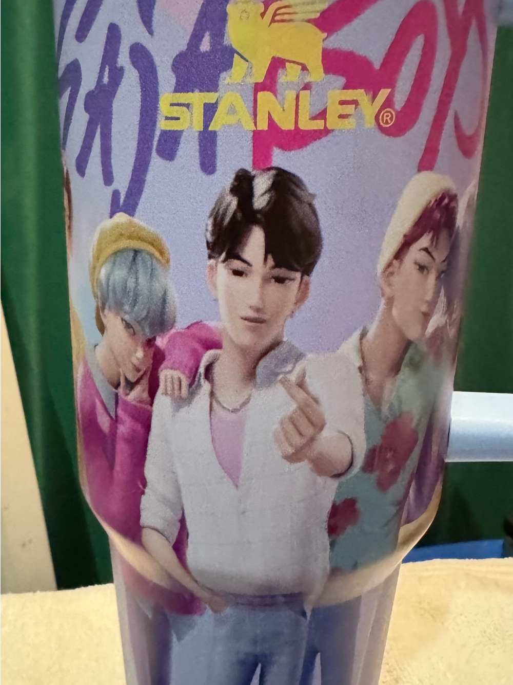 Stanley Purple and Light Blue Kids Travel Tumbler with Handle - Character Art - Picture 3 of 4